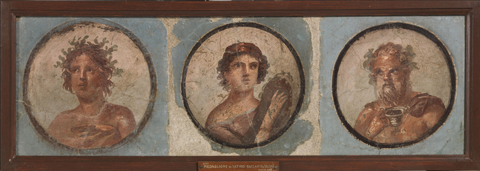 绘有众神像的项链垂饰，赫库兰尼姆，彩绘壁画，1世纪