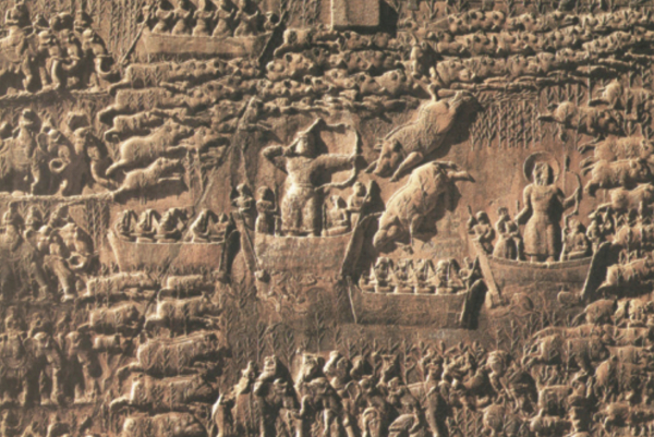 图1：国王猎野猪，波斯萨珊王朝，伊朗克里曼沙阿花园拱门浮雕