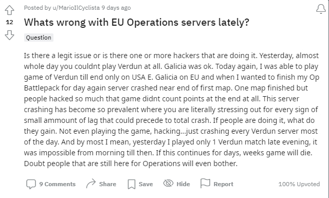 “欧服最近出了什么问题？”