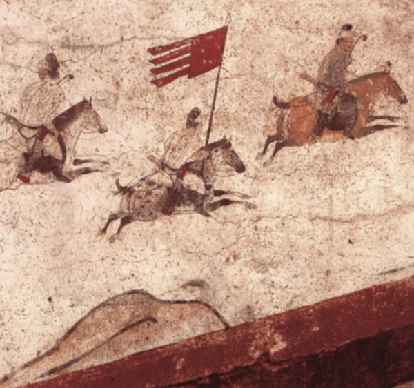 图2：导骑，陕西乾县乾陵唐代章怀太子墓壁画