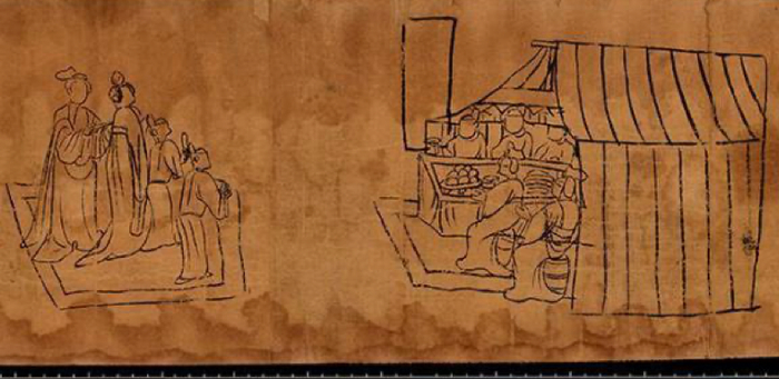 藏经洞出土白描画稿 现藏于法国巴黎国家图书馆