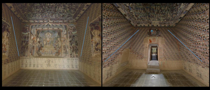 莫高窟420窟千佛形象视觉趋势示意