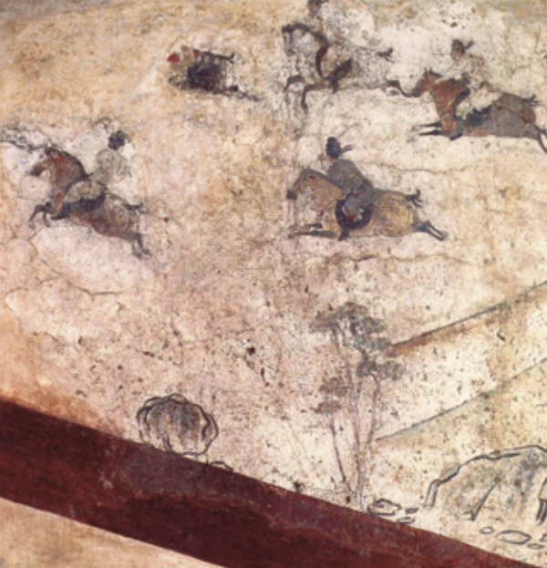 图13：马球图，陕西乾县乾陵唐代章怀太子墓壁画