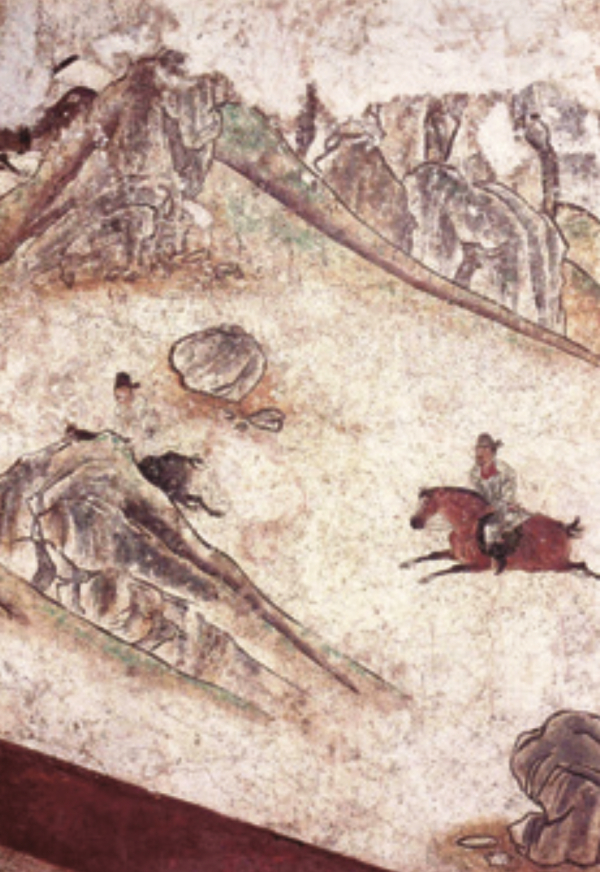 图12：马球图，陕西乾县乾陵唐代章怀太子墓壁画