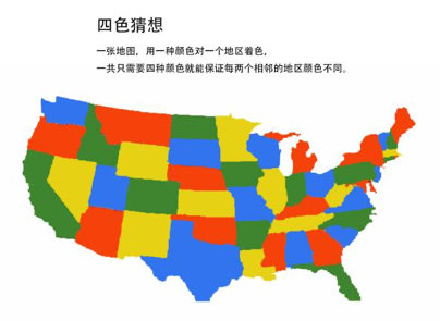 运用四色定理绘制的地图            