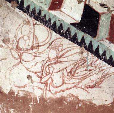 莫高窟西千佛洞第7窟未完成壁画起稿线 