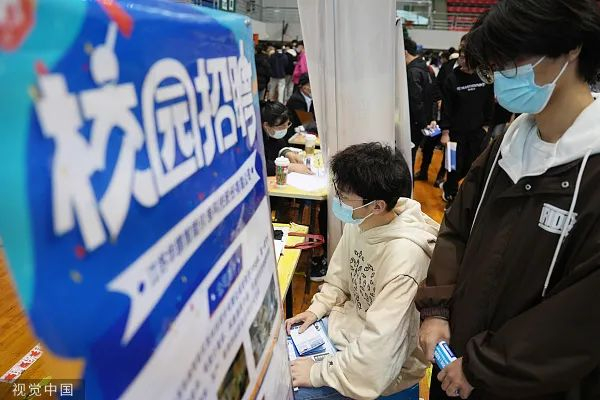 △资料图：校园招聘双选会。图/视觉中国