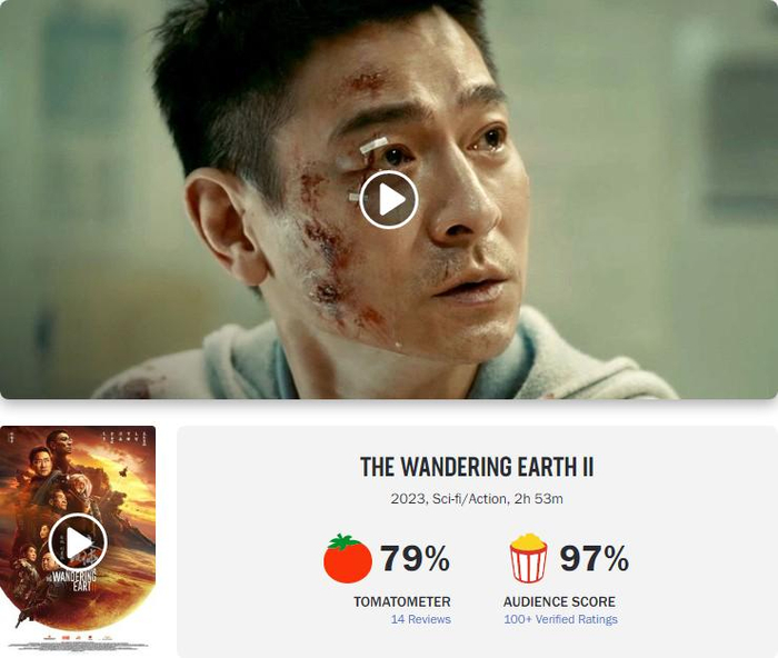 《流浪地球2》的“烂番茄”影评人好评度达到了79%，超越了第一部的70%