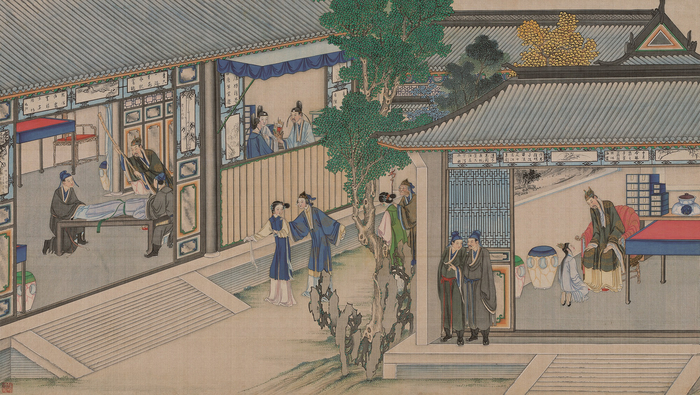 《手足眈眈小动唇舌 不肖种种大承笞挞》清 孙温绘