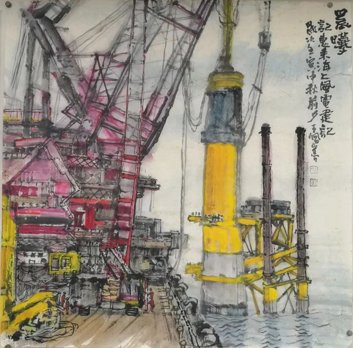 王佩嵩《晨曦》国画 68cmX68cm