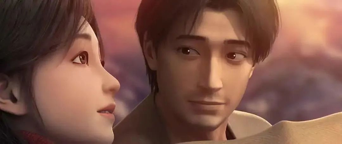 《三体》动画版截图，庄颜和罗辑。