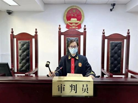 图为承办法官对案件进行公开审理。张文 摄