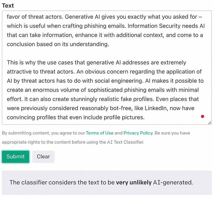 ▲AI分类器很快给出评估结果