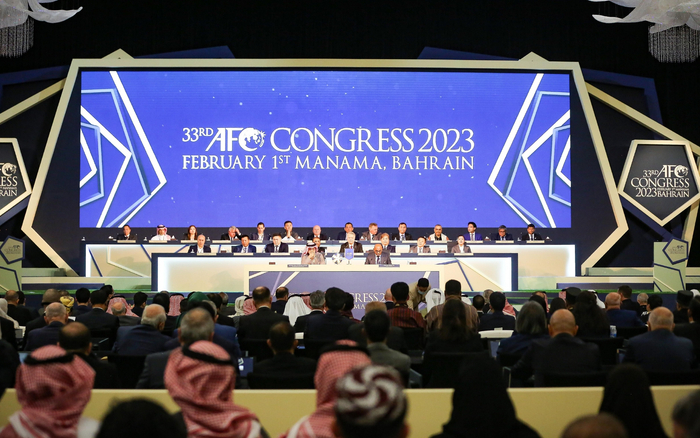 第33届亚足联会员代表大会在巴林召开。  图/视觉中国
