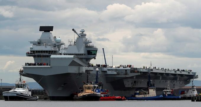 ▲英国海军伊丽莎白女王号航母。图/新华社