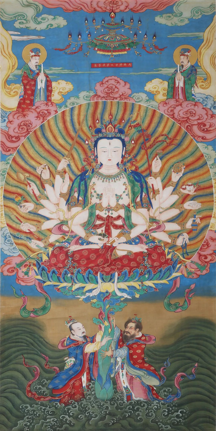 《大准提菩萨像轴》清 绢本 纵216.5厘米，横104厘米