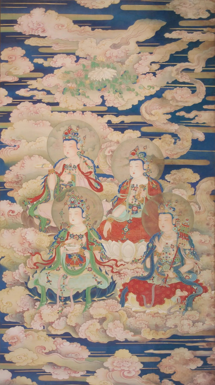 《八大菩萨像（之一）》清 绢本 纵169厘米，横92厘米