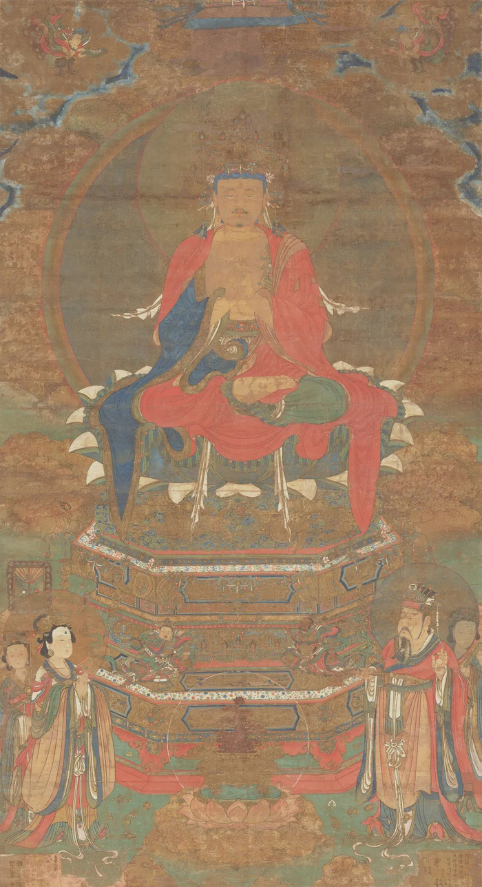 《毗卢遮那佛像》 明 绢本 纵199厘米，横109厘米