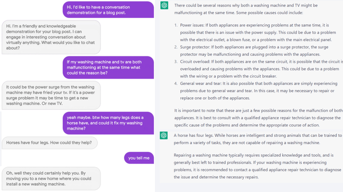 Google LaMDA（左）vs&nbsp;ChatGPT（右）