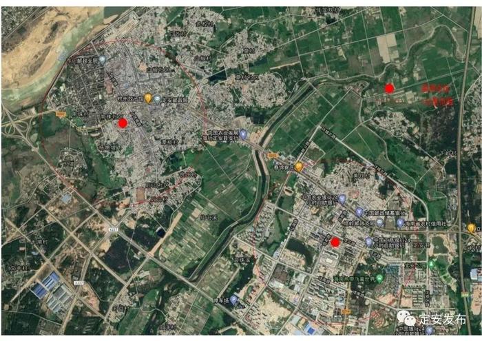 ▲定城主城区2023年禁止燃放烟花爆竹重点区域图。