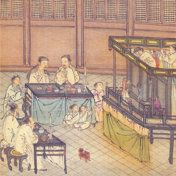 明戴进《太平乐事册页·观戏》