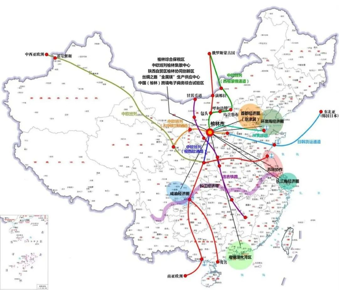 榆林开放空间格局  来源：榆林十四五规划