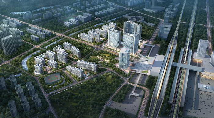 ▲未来云城项目鸟瞰效果图