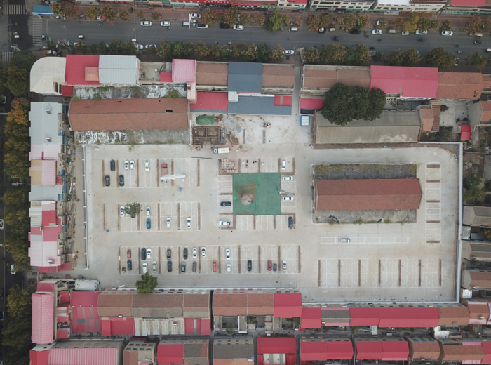 邯郸魏县原机械厂改造成停车场后鸟瞰图