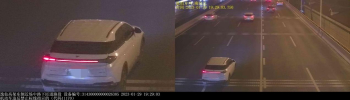 无光电子警察拍下车辆违法过程