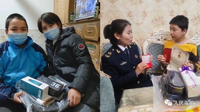 ▲近年来毕丽格和孩子们合影的对比照