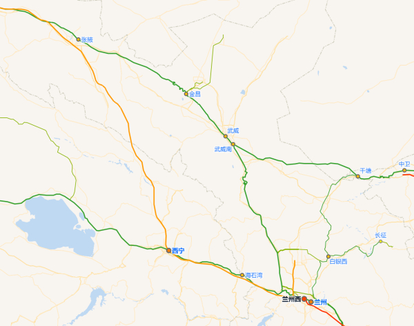 兰新高铁走向示意图