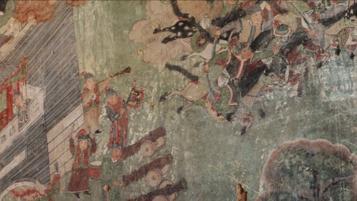       火神庙壁画局部图 图片来源：文旅北京     