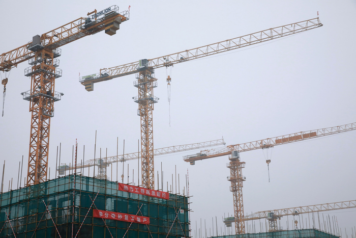 2月11日，密云区水源路南侧C1东地块施工现场。戴琪果 摄