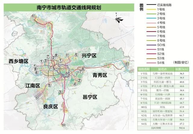 2035年南宁市城市轨道交通线网规划