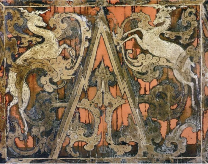 图5/ 马王堆M1 漆棺中的昆仑山（引自出土报告）