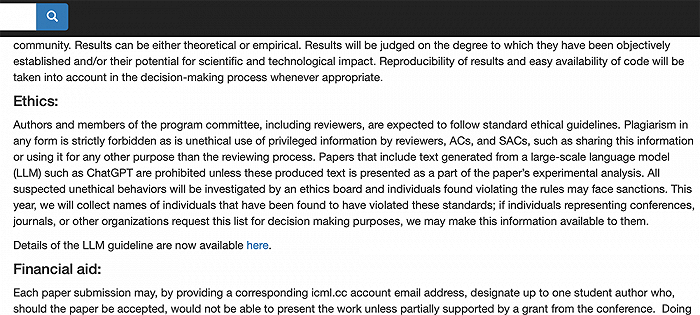 ICML 2023禁用ChatGPT生成论文内容