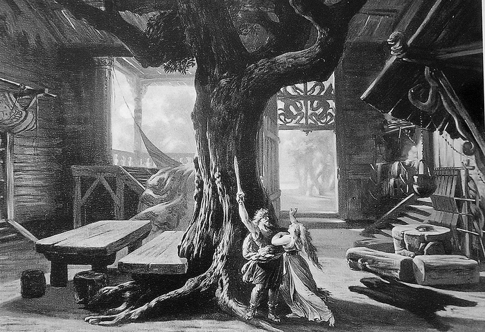 约瑟夫·霍夫曼设计的《女武神》舞台场景