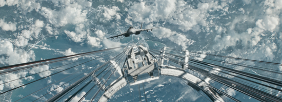     《流浪地球2》中的太空电梯。电影片方供图