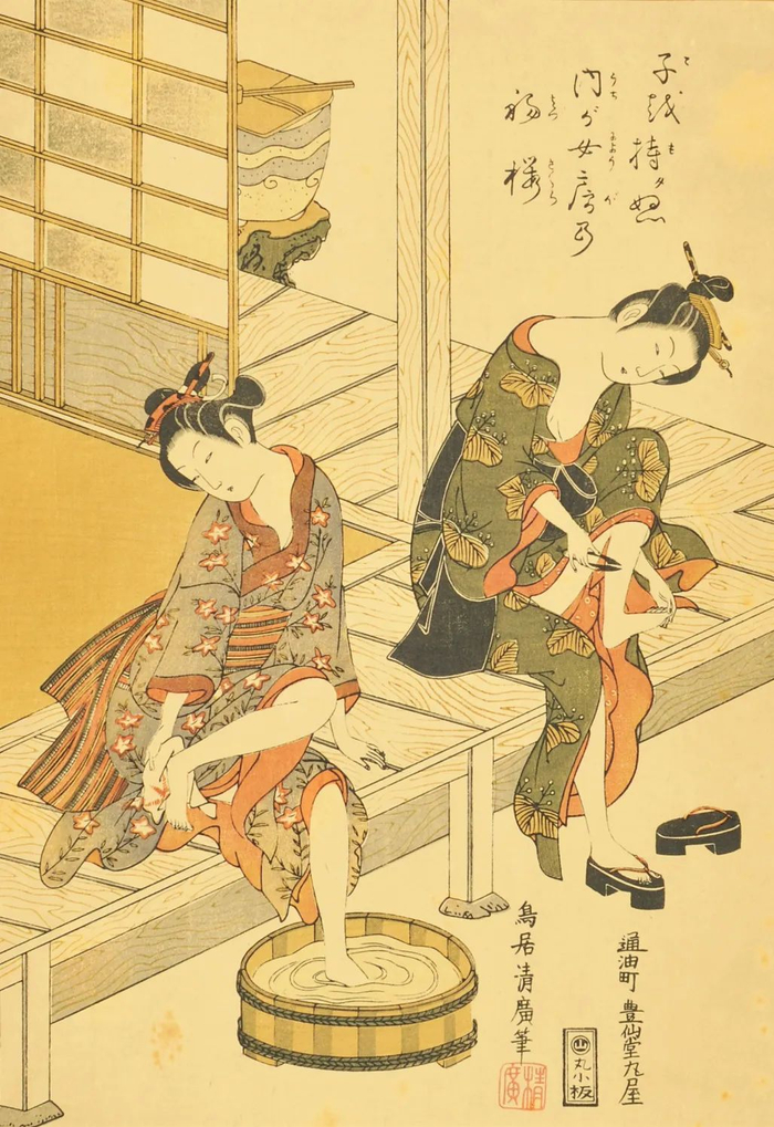 鸟居清广 《初樱廊下》 日本浮世绘