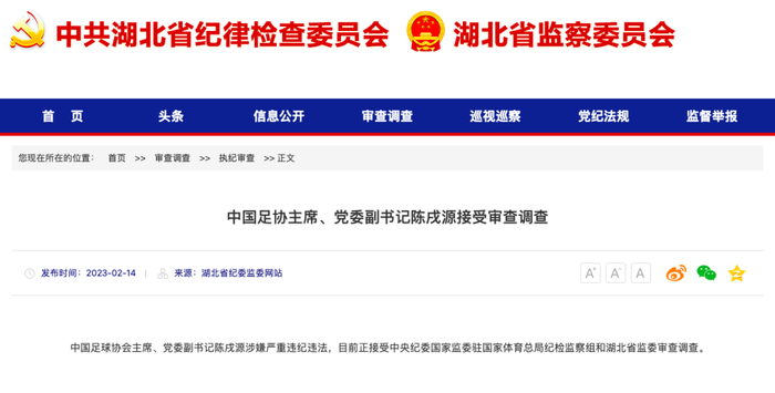 截图来源：湖北省纪委监委网站