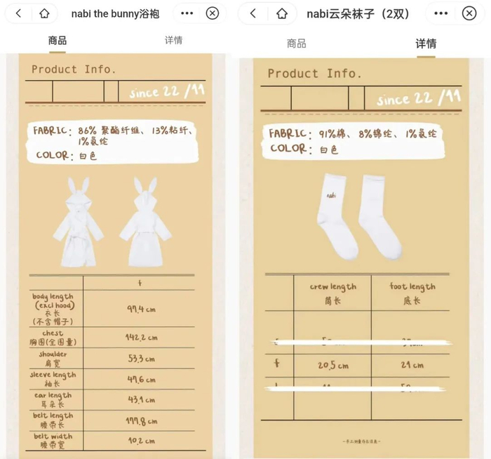 nabi系列产品具体成分表.图源：小红书