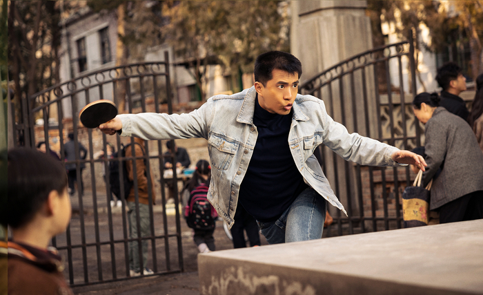 《中国乒乓之绝地反击》剧照。段博文饰黄昭，原型为王涛