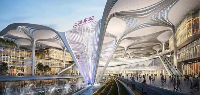 上海东站综合交通枢纽规划效果图