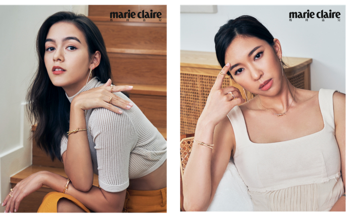 去年五月，麦少瑜和潘美谚还合体拍摄了港版Marie Claire的Tiffany & Co母亲节策划大片