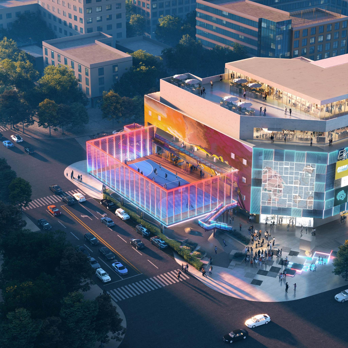 “THE BOX朝外”一期的光影篮球场效果图。朝阳区供图