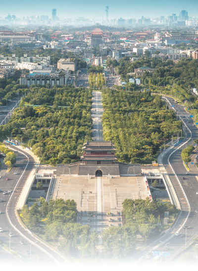 北京中轴线永定门航拍。