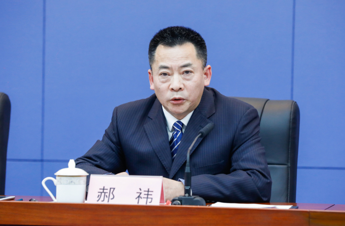 郝祎回答记者提问 石涛 摄