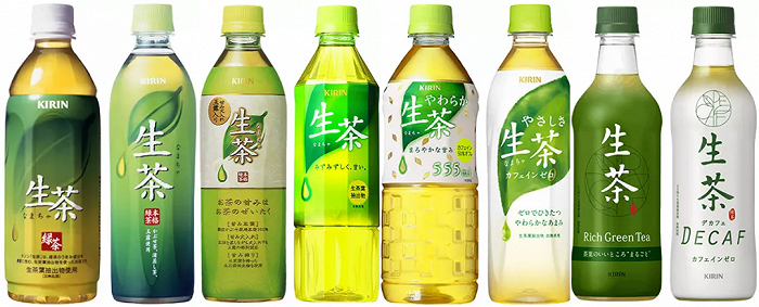 麒麟生茶包装的演变，图片来源：麒麟