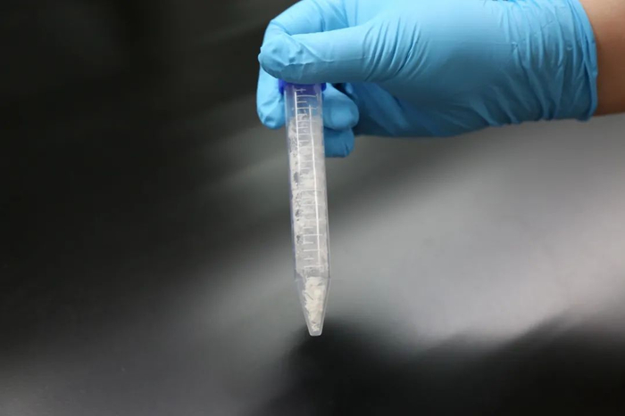 ▲实验室合成的淀粉，其物质结构与自然产出淀粉完全一致