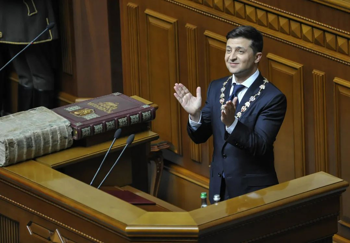 当地时间2019年5月20日，乌克兰基辅，乌克兰当选总统泽连斯基当天正式宣誓就职。